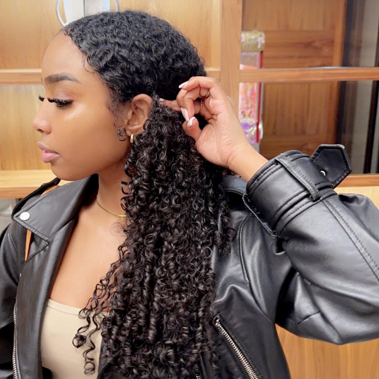 Natural curls, curly wigs. Weave bundles. This is our Bahamas curls. Exotic curls, Island curls, Caribbean Type 2/3/4 curls. Loose curls, almost like deep wave, tight curls almost like kinky curls. Frontal and closure. HD laces.