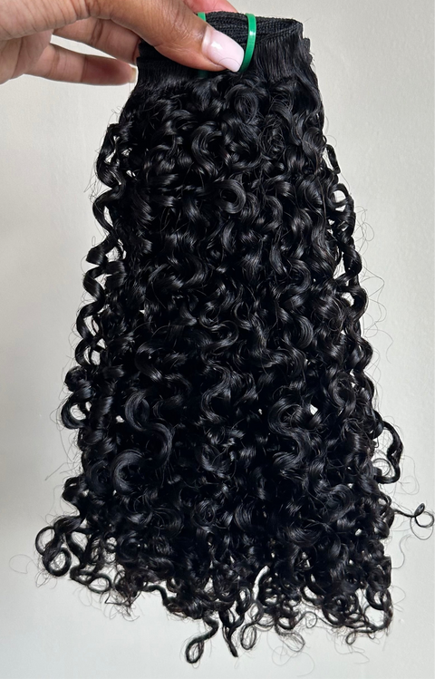 Natural curls, curly weave. This is our passion curls. Type 3/4 curls. Tight curls, but not as tight as kinky curls