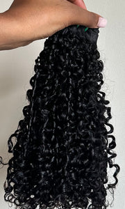 Natural curls, curly weave. This is our passion curls. Type 3/4 curls. Tight curls, but not as tight as kinky curls